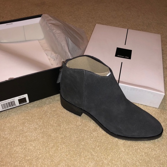 🍃💕NIB Dolce Vita Anthracite Suede Zip Bootie - Picture 13 of 15
